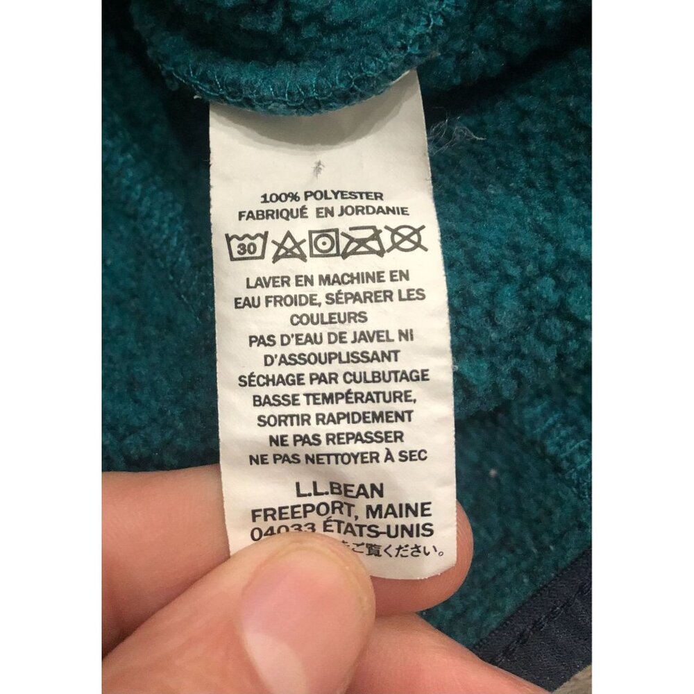 L.L. Bean Womens XS Petite Teal Blue Full Zip Fleece Jacket - Picture 5 of 7
